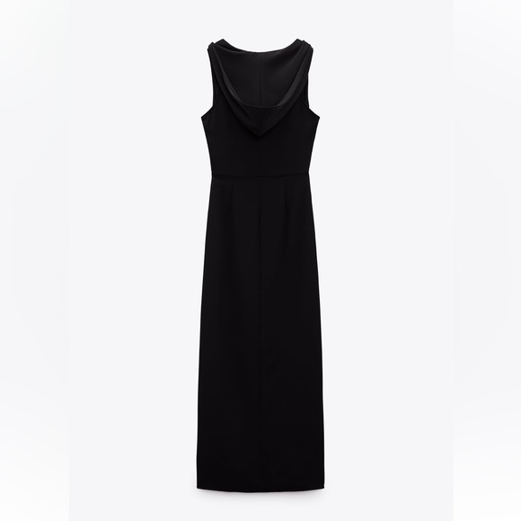 Zara LONG HOODED DRESS. Black. Size S. New with Tags. - Picture 8 of 8